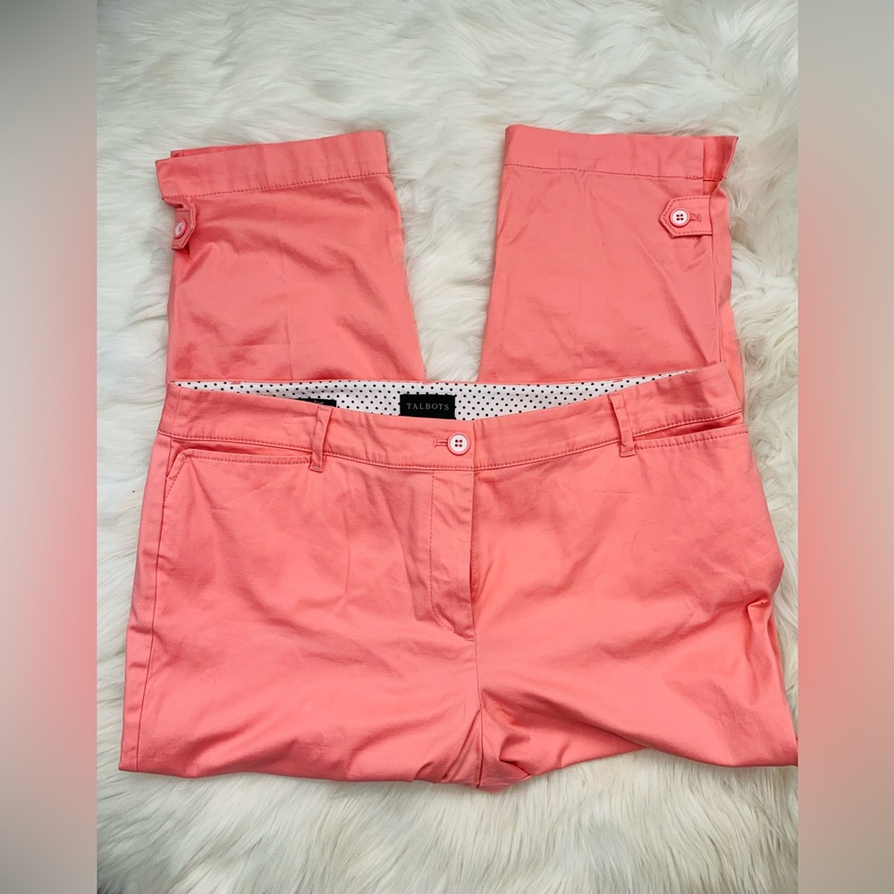 Talbots Perfect Cropped Pant Coral Pink Capris